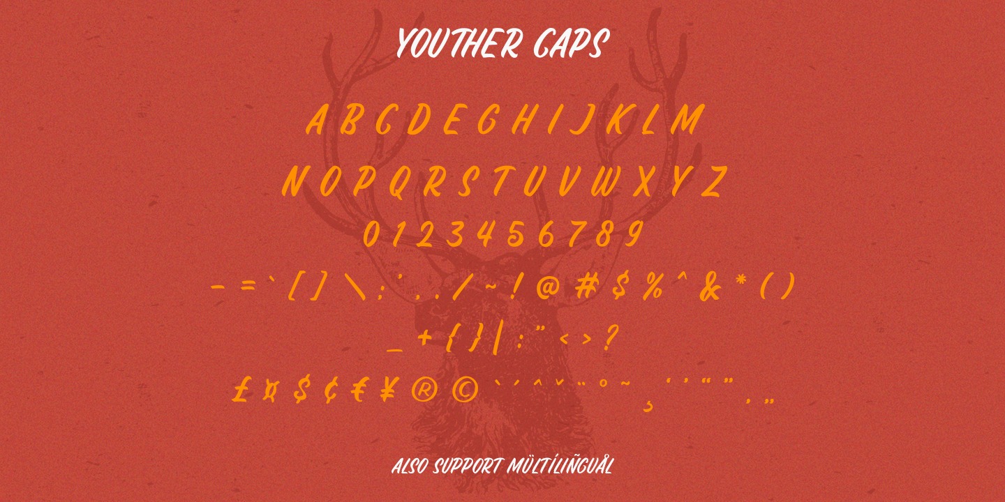 Przykład czcionki Youther Caps Inline